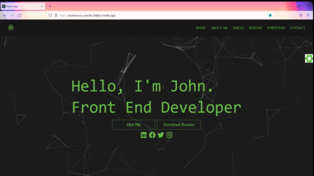 Build A Professional Responsive Portfolio Website : React JS - Screenshot_01