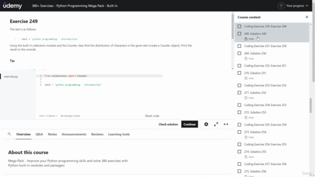 380+ Exercises - Python Programming Mega Pack - Built-in – Screenshot 2