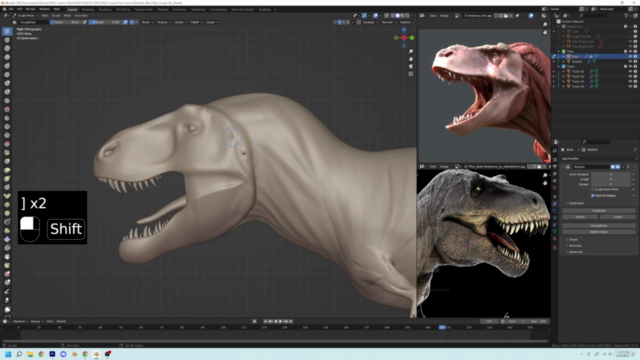 Create a Tyrannosaurus Rex Dinosaur in Blender 3.0 + – Screenshot 1