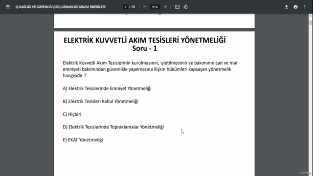 Elektrik Kuvvetli Akım Tesisler Yönetmeliği Soru - Çözüm – Screenshot 3