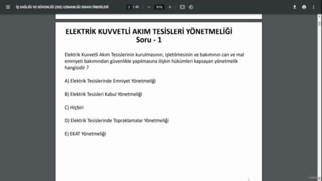 Elektrik Kuvvetli Akım Tesisler Yönetmeliği Soru - Çözüm – Screenshot 4