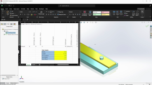 SolidWorks Design Tables – Screenshot 1