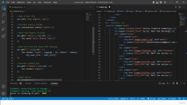 เรียนพัฒนาเว็บ Full Stack HTML CSS NodeJS Express EJS MySQL – Screenshot 1