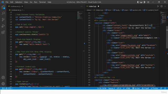 เรียนพัฒนาเว็บ Full Stack HTML CSS NodeJS Express EJS MySQL – Screenshot 3
