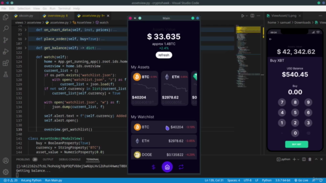 Create A Cryptocurrency Portfolio Mobile App With Python - Screenshot_04