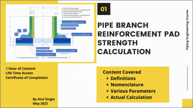 Reinforcement Pad Calculations for Pipe Branch – Screenshot 1