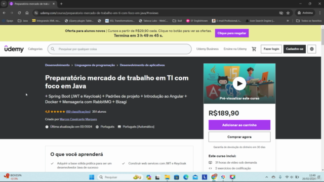 Preparatório mercado de trabalho em TI com foco em Java – Screenshot 1