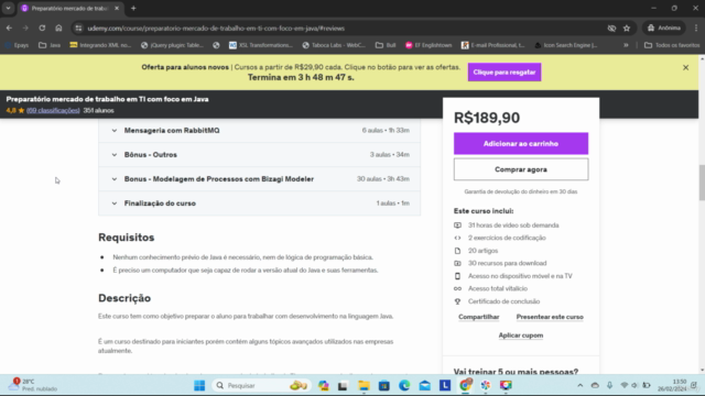Preparatório mercado de trabalho em TI com foco em Java – Screenshot 3