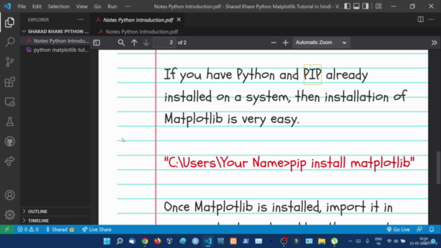 Python Matplotlib Tutorial in Hindi – Screenshot 2