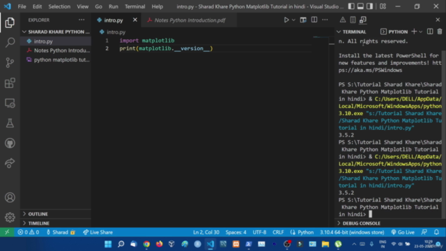 Python Matplotlib Tutorial in Hindi – Screenshot 3
