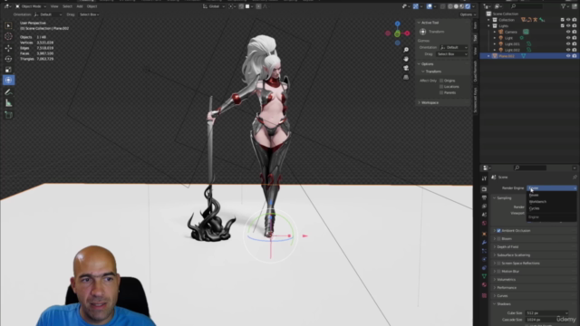 Demon Huntress in Blender course – Screenshot 3
