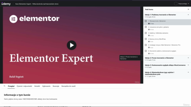Kurs Elementor Pro - Pełna kontrola nad tworzeniem stron – Screenshot 4