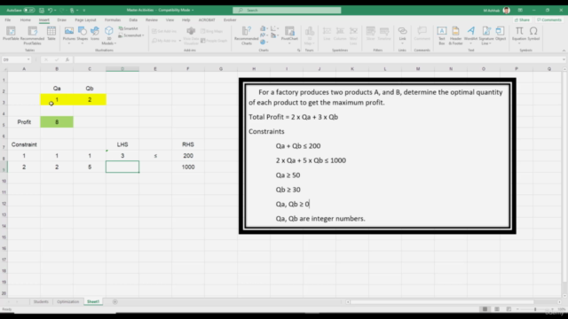Optimization using Excel solver and GAMS (بالعربي) – Screenshot 2