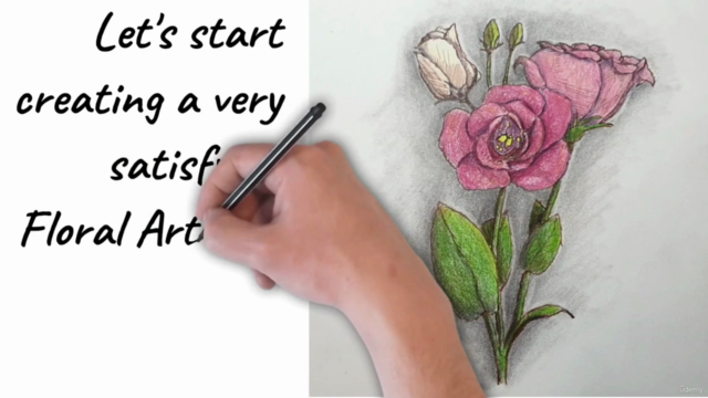 Creating a mixed media Floral Artwork – Screenshot 4
