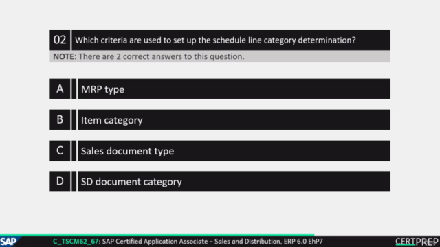 C_TSCM62_67 - SAP Sales and Distribution | Exam Questions – Screenshot 1