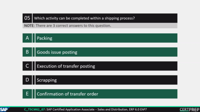 C_TSCM62_67 - SAP Sales and Distribution | Exam Questions – Screenshot 3
