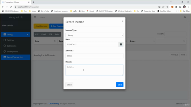 สร้างเว็บรายรับ รายจ่าย ด้วย C# ASP.NET Core MVC Basic – Screenshot 3