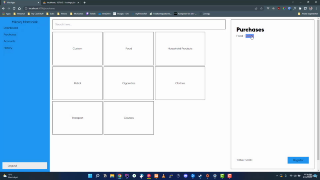 Personal Budget App using Laravel 9 and React 18 – Screenshot 2