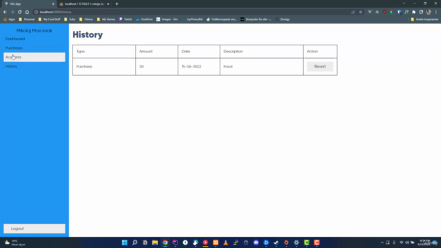 Personal Budget App using Laravel 9 and React 18 – Screenshot 3