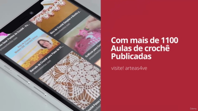 Curso de Crochê Filé - Aprenda A arte do Crochê Filé Online – Screenshot 4