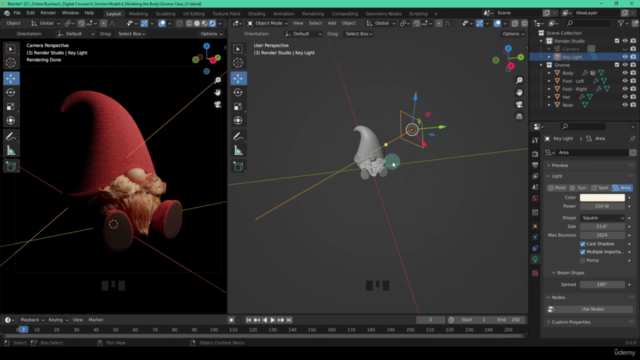 Blender for Beginners: Learn to Model a Gnome With Real Hair – Screenshot 2