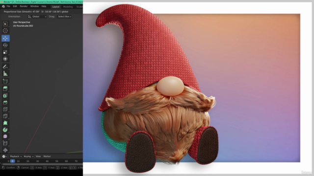 Blender for Beginners: Learn to Model a Gnome With Real Hair – Screenshot 3