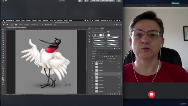 Desenho e Pintura de Personagem Mascote em cartoon (Tuiuiú) – Screenshot 1