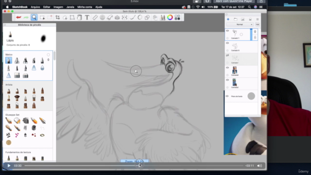 Desenho e Pintura de Personagem Mascote em cartoon (Tuiuiú) – Screenshot 2
