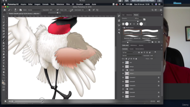 Desenho e Pintura de Personagem Mascote em cartoon (Tuiuiú) – Screenshot 4
