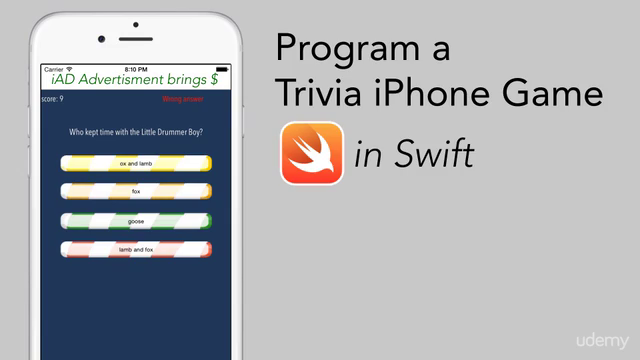 Build a Trivia iPhone game that monetizes - Swift2 and iOS9 – Screenshot 1