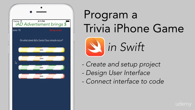 Build a Trivia iPhone game that monetizes - Swift2 and iOS9 – Screenshot 3