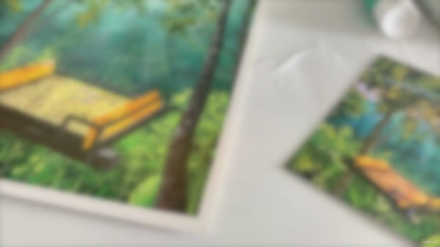 Acrylic Landscape Painting - Swing Bed In Nature – Screenshot 1