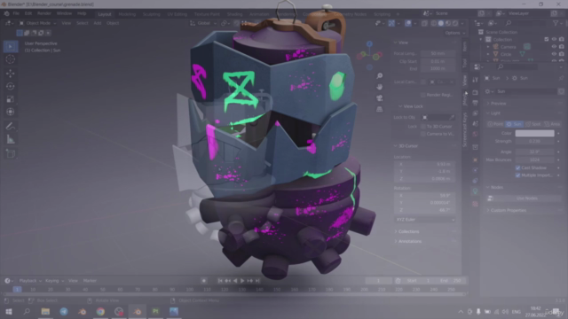 Create a Jinx Grenade in Blender and Substance Painter - Screenshot_03