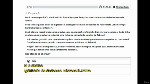 Simulado DP-203 Engenharia de dados no Microsoft Azure – Screenshot 2