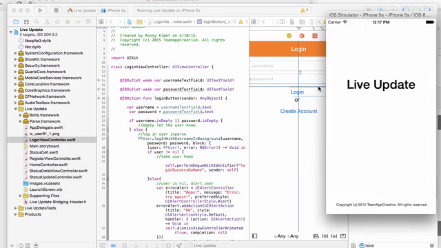 Create a Live Update chat app with Swift IOS8 and Xcode. – Screenshot 3