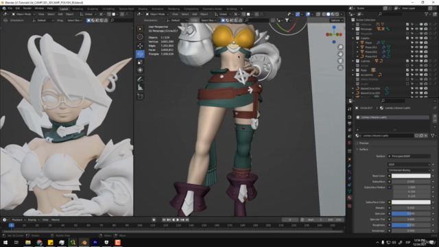 Personajes en Blender -  Elfa Hardsurface - Screenshot_03