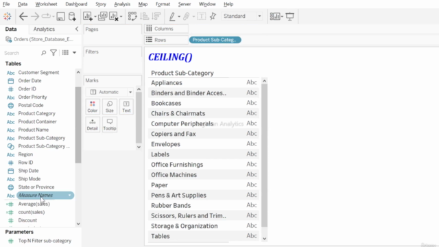 Tableau Functions, Calculations, Filters, Unions & Joins – Screenshot 1