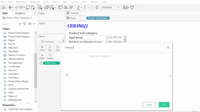 Tableau Functions, Calculations, Filters, Unions & Joins – Screenshot 3