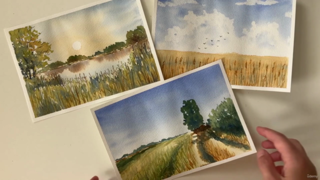 How to Paint a Watercolor Summer Landscape – Screenshot 4