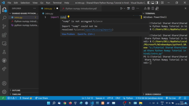 Complete Python NumPy Tutorial in Hindi (With Notes) – Screenshot 4