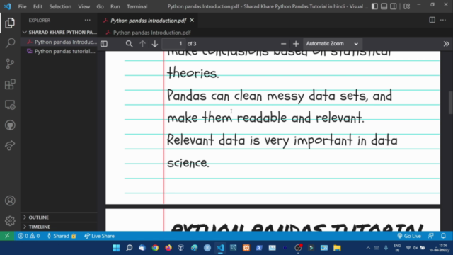 Complete Python Pandas Tutorial in Hindi (With Notes) – Screenshot 2