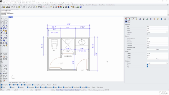 Rhino 3D Architecture Plan Drawings Bathroom Design Drafting – Screenshot 4