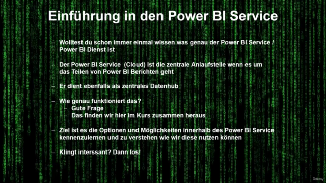 Einführung in den Power BI Service der Power BI Cloud Dienst – Screenshot 1