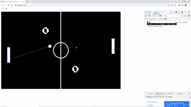 [Temel Seviye] Phaser 3 ile Ping Pong Oyunu Geliştirme – Screenshot 3