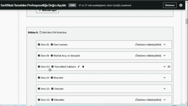 Sertifikalı Temelden Profesyonelliğe Doğru Aşçılık – Screenshot 1