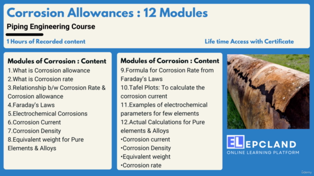 Corrosion allowances & Corrosion Rate : 12 Modules – Screenshot 1
