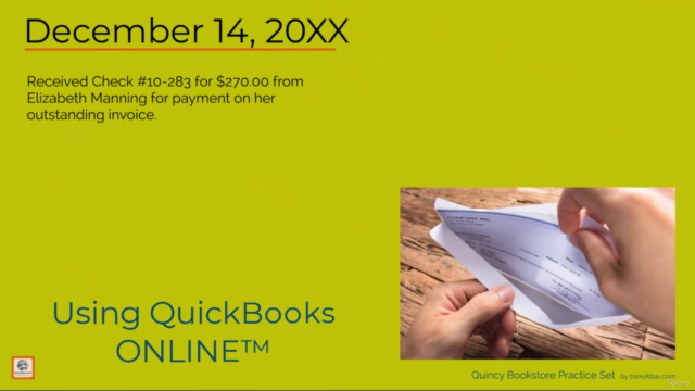 QuickBooks™ Online Practice Set • Quincy Bookstore – Screenshot 3