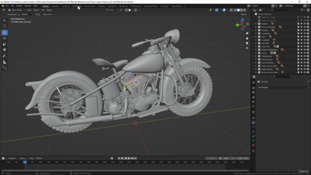 Blender 3 Motorcycle Creation – Screenshot 1