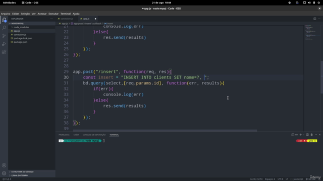 Desenvolvimento de um CRUD completo com NODE JS e MYSQL – Screenshot 1