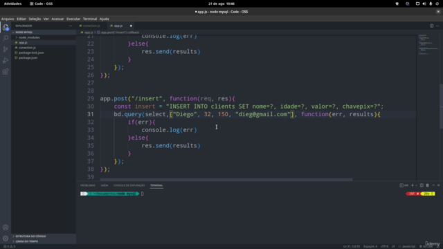 Desenvolvimento de um CRUD completo com NODE JS e MYSQL – Screenshot 2
